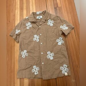 Free Planet Tan Floral Men's Shirt
